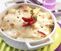 Gratin de poisson et fruits de mer